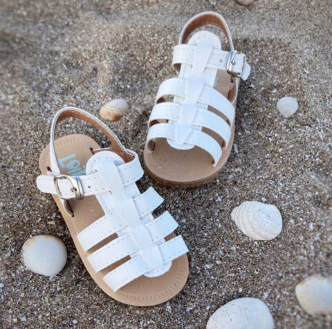 Sandalia Cuero Egipto Blanco