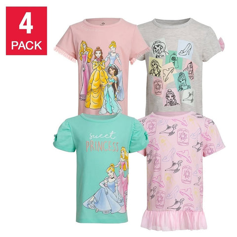 Pack x4 Remeras Princesas