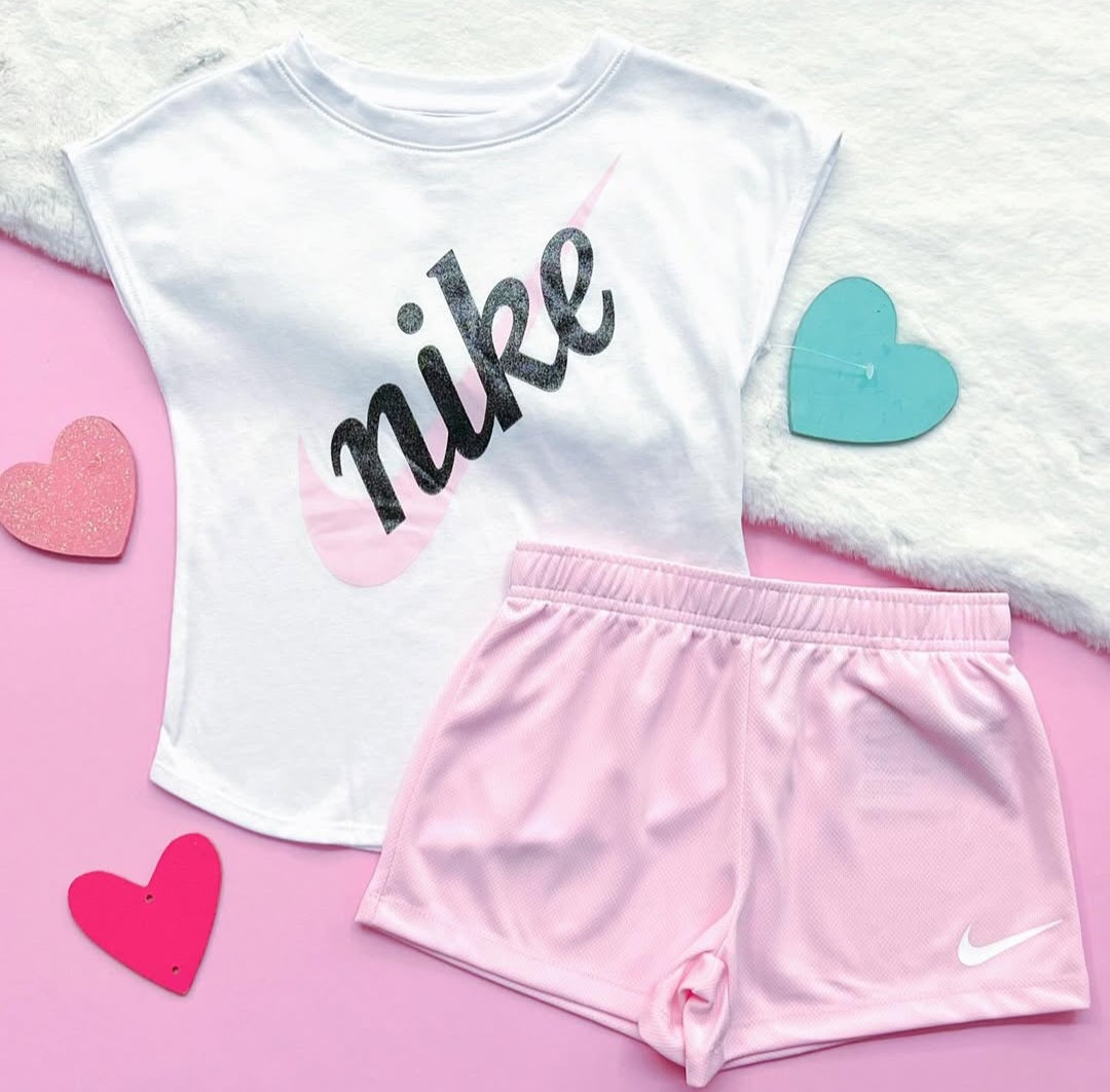 Conjunto Nike Blanco Rosa