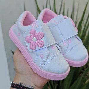 Calzado Blanco Flor Rosa