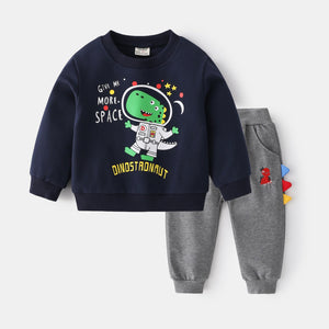 Conjunto Moleton Dino Astronauta Azul