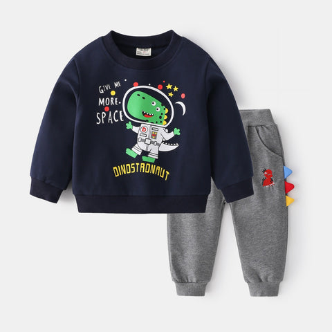 Conjunto Moleton Dino Astronauta Azul