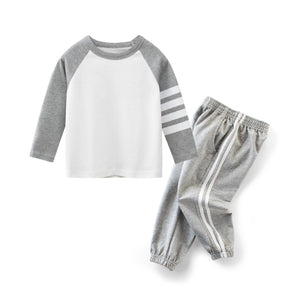 Conjunto Algodón Blanco Gris