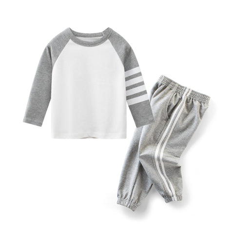 Conjunto Algodón Blanco Gris
