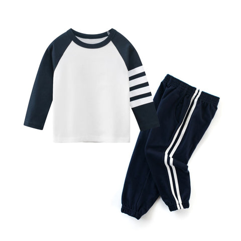 Conjunto Algodón Blanco Azul