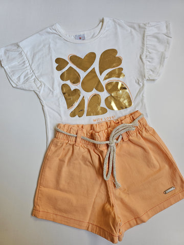 Conjunto Shorts nena naranja