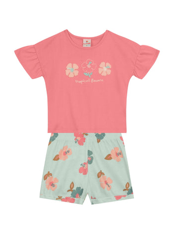 Conjunto Flores Turquesa
