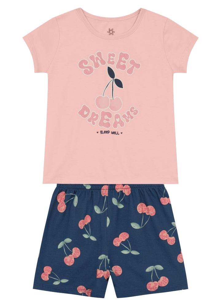 Pijama Cereza Rosa brilla en la oscuridad