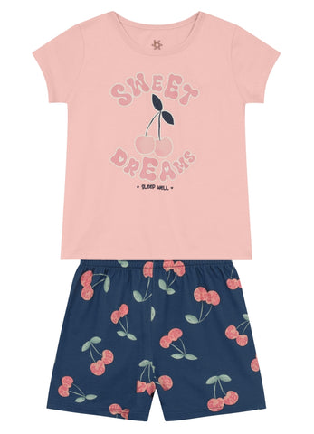 Pijama Cereza Rosa brilla en la oscuridad