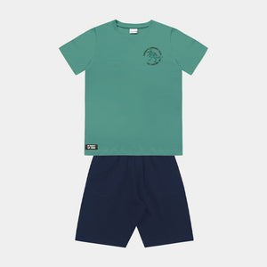 Conjunto Dino Verde Azul