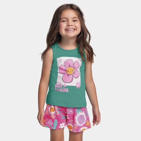Conjunto Verde Flores