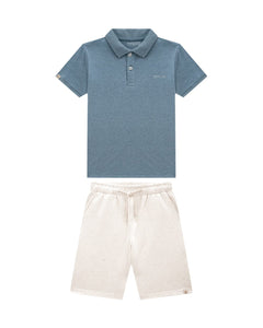 Conjunto Onda Marinha Polo Celeste