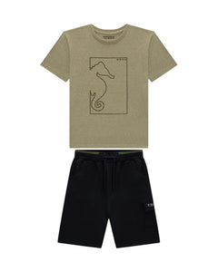 Conjunto Onda Marinha Verde / Negro