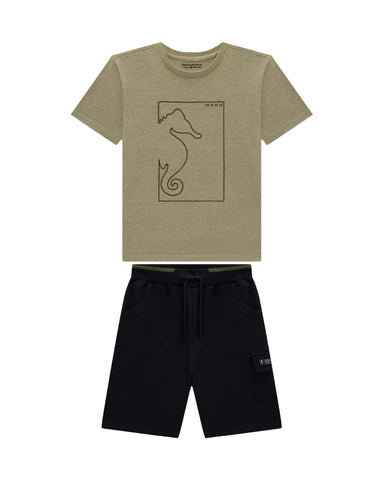 Conjunto Onda Marinha Verde / Negro
