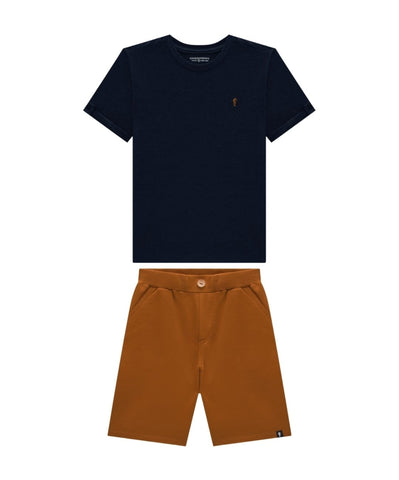 Conjunto Onda Marinha Azul / Beige