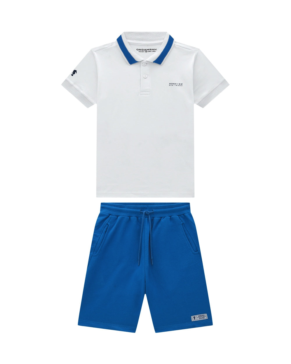 Conjunto Onda Marinha Polo Blanco / Azul