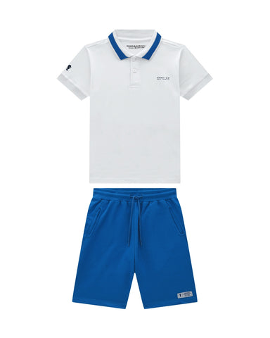 Conjunto Onda Marinha Polo Blanco / Azul