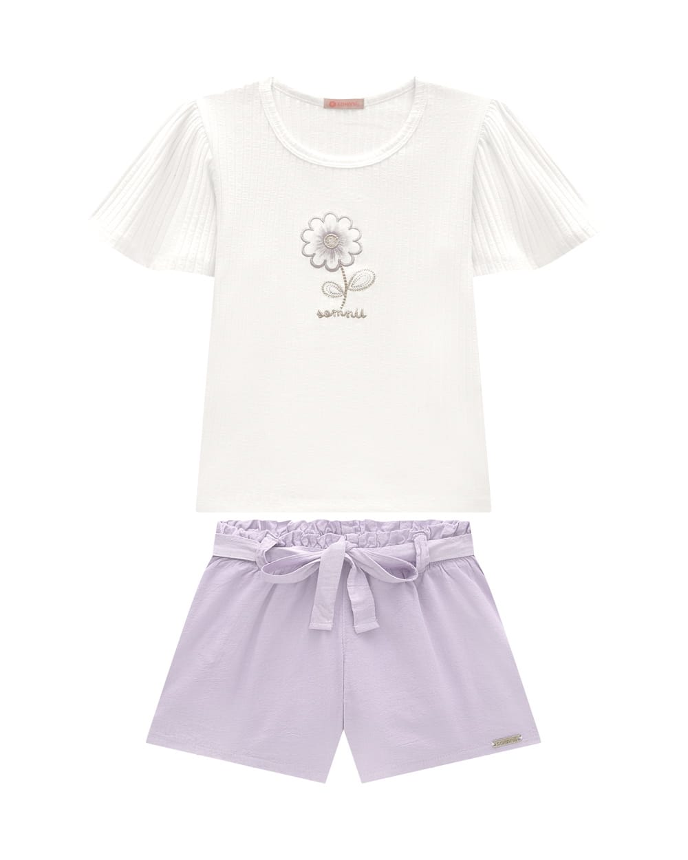Conjunto Onda Marinha Violeta Flor