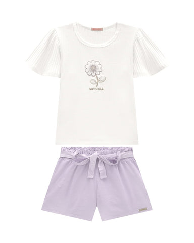 Conjunto Onda Marinha Violeta Flor