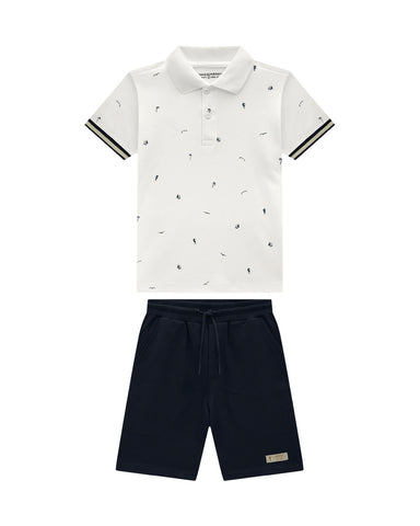 Conjunto Onda Marinha Polo Azul Marino