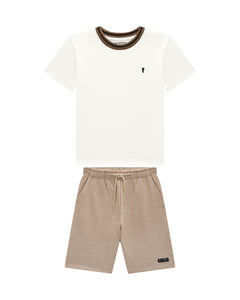 Conjunto Onda Marinha Beige / Blanco