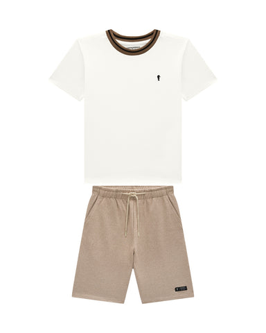 Conjunto Onda Marinha Beige / Blanco