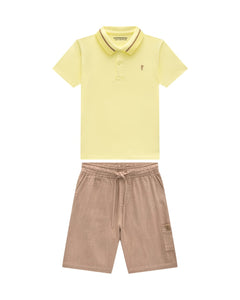 Conjunto Onda Marinha Polo Beige