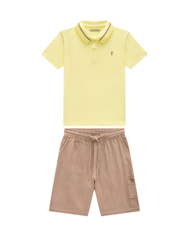 Conjunto Onda Marinha Polo Beige