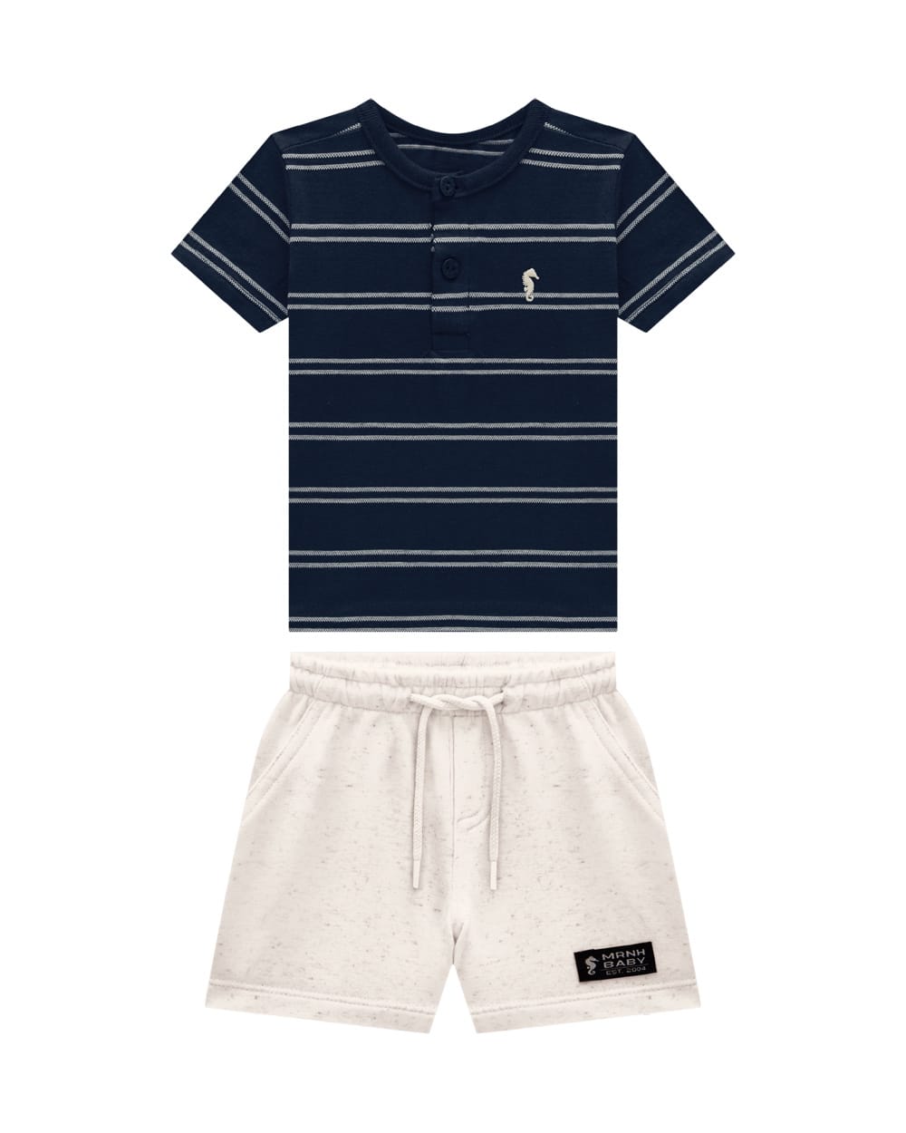 Conjunto Onda Marinha  Rayas / Botones