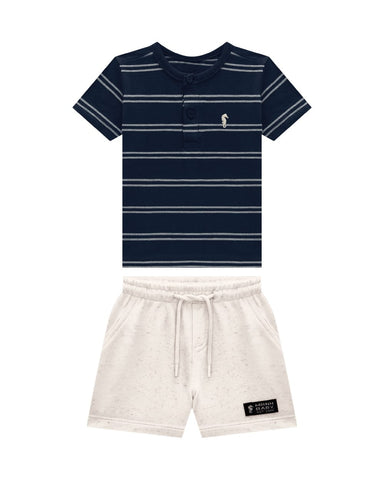 Conjunto Onda Marinha  Rayas / Botones