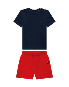 Conjunto Onda Marinha  Azul / Rojo