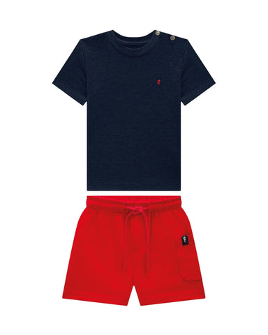 Conjunto Onda Marinha  Azul / Rojo