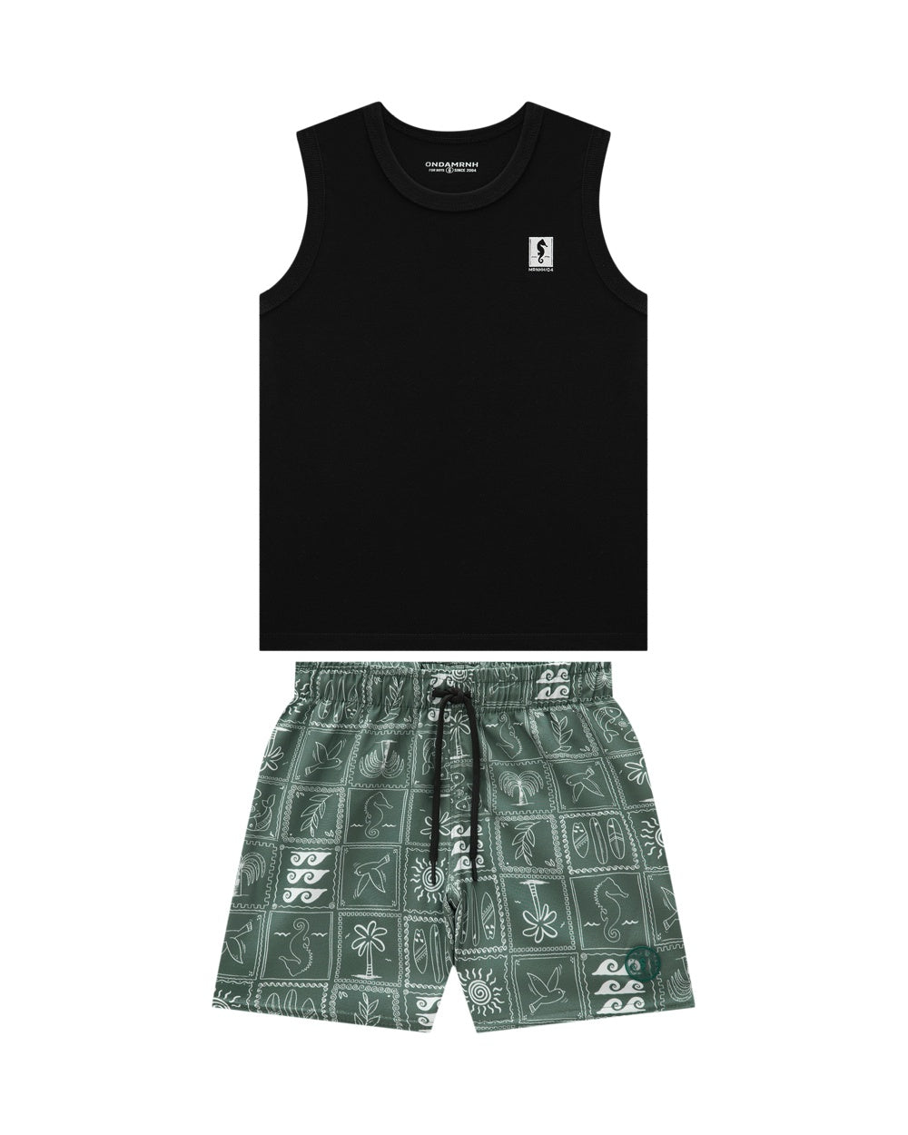 Conjunto Camisilla Onda Marinha Negro