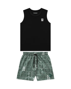 Conjunto Camisilla Onda Marinha Negro