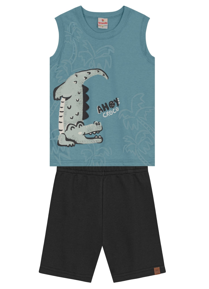 Conjunto Camisilla Cocodrilo Celeste