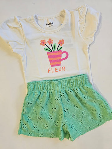 Conjunto Shorts Brodery verde