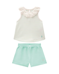 Conjunto Somnii Turquesa rayas