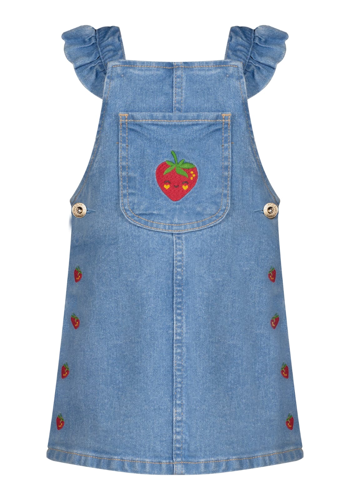 Jardinera Jeans nena Frutilla