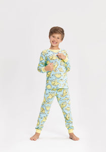 Pijama Dino brilla en la oscuridad