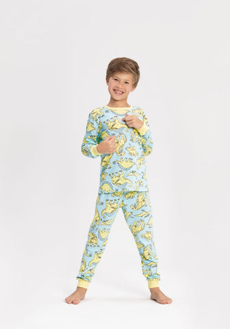 Pijama Dino brilla en la oscuridad