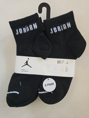 Pack x 6  Medias Nike Jordan Negras