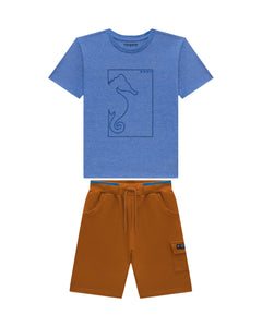 Conjunto Onda Marinha Azul/Cobre