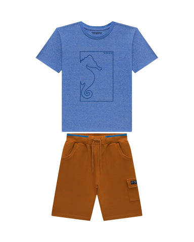 Conjunto Onda Marinha Azul/Cobre