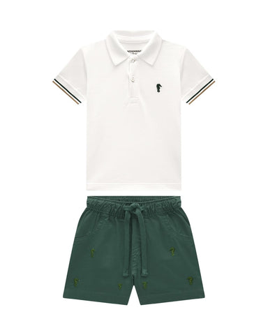 Conjunto Onda Marinha Blanco/Verde