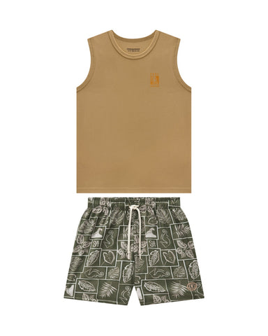 Conjunto Camisilla Onda Marinha Marron