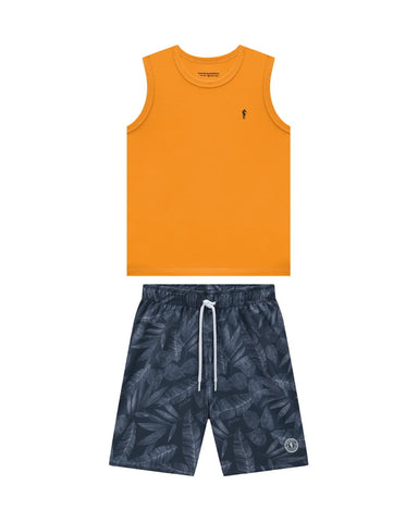 Conjunto Camisilla Onda Marinha Naranja