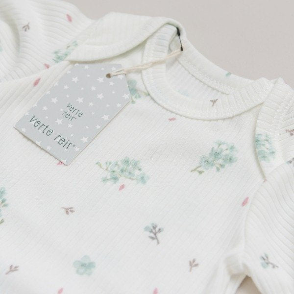 Set 2 piezas Beba Verte Reir Flores Celestes