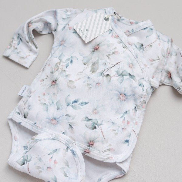 Set x3 piezas Beba Verte Reir Floral Blanco