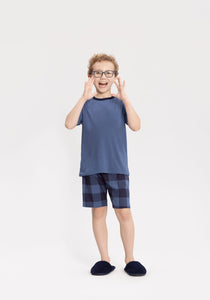 Conjunto Pijama Nene a cuadros Azul