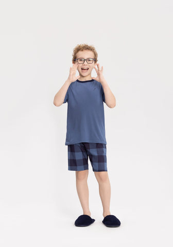 Conjunto Pijama Nene a cuadros Azul